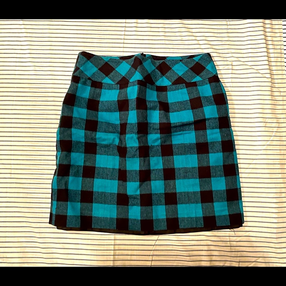 Chadwicks Blue Check Plaid Tartan Pencil Skirt